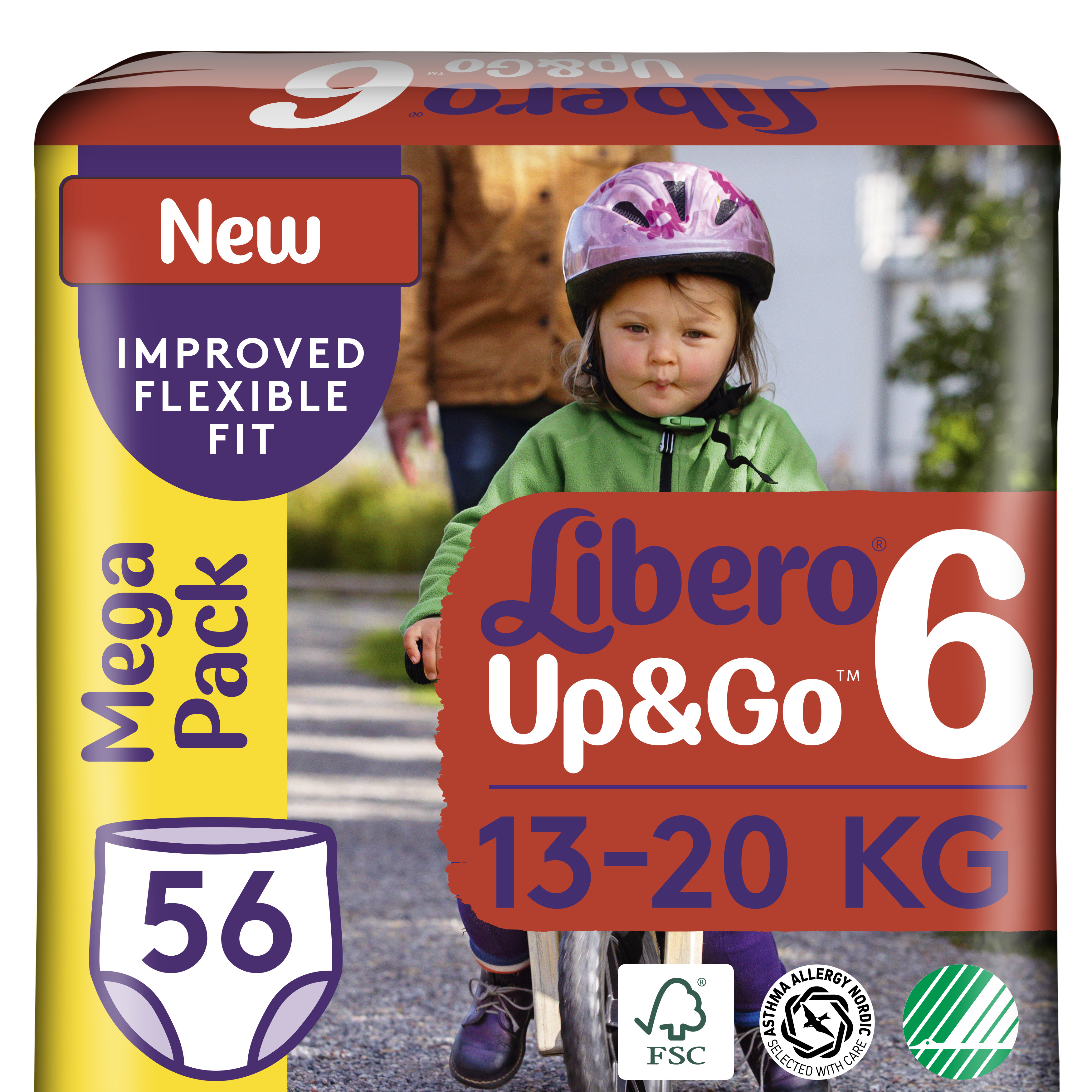 Подгузники-трусики Libero Up&Go 6 (13-20 кг), 56 шт. - фото 1