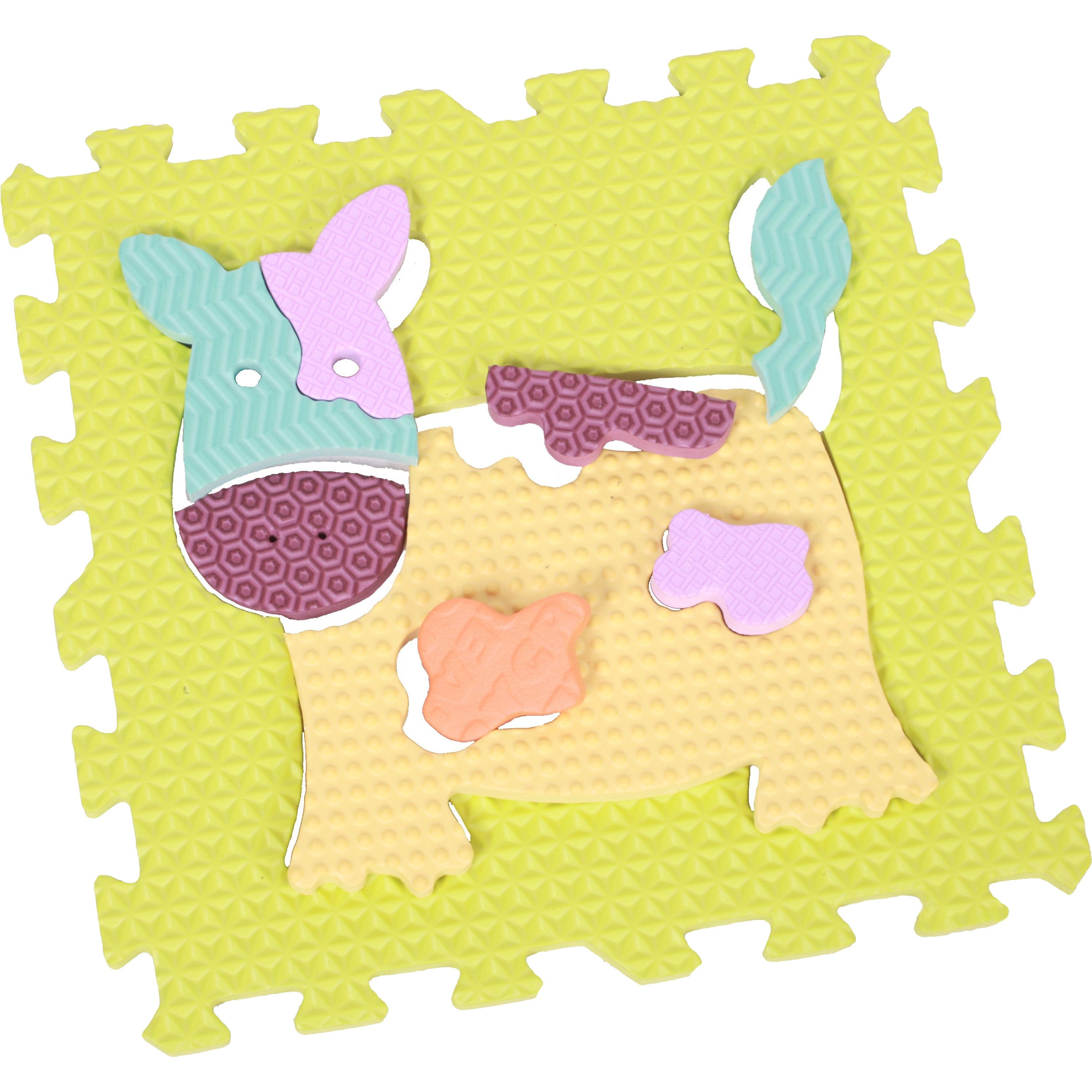 Дитячий розвиваючий ігровий килимок-пазл Baby Great Веселий зоопарк, з бортиком, 122х122 см (GB-M129А2Е) - фото 2