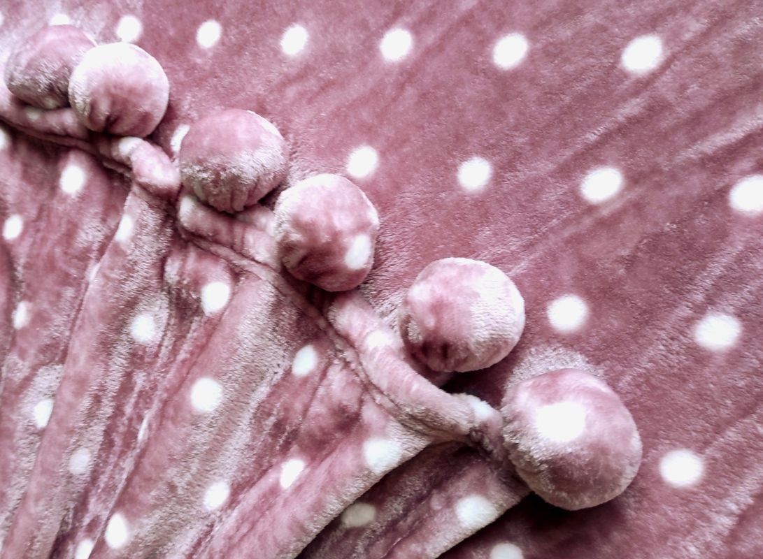 Плед Love You Шары, с помпонами, искусственный мех, 200х150 см, фиолетовый (181170) - фото 2