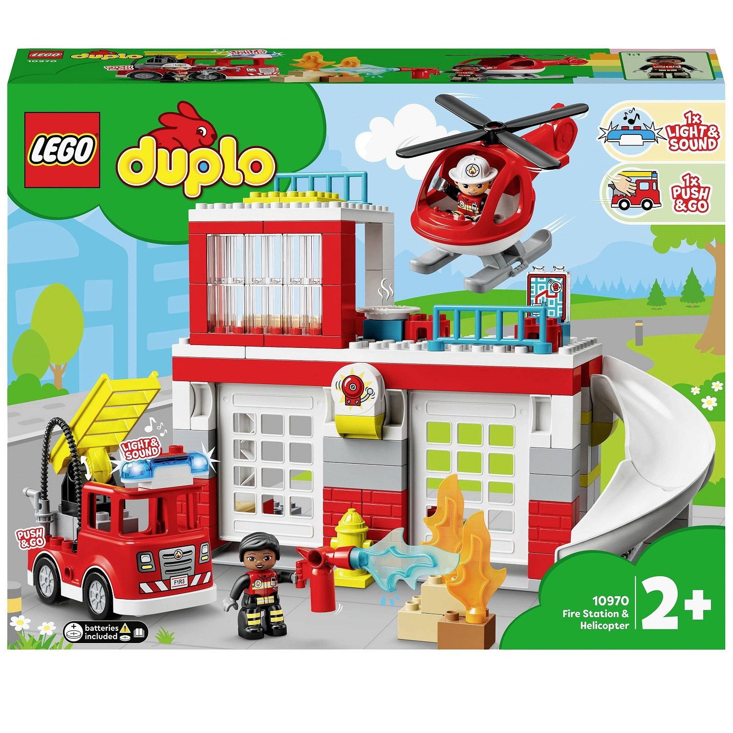 Конструктор LEGO DUPLO Пожарная часть и вертолет, 117 деталей (10970) - фото 1