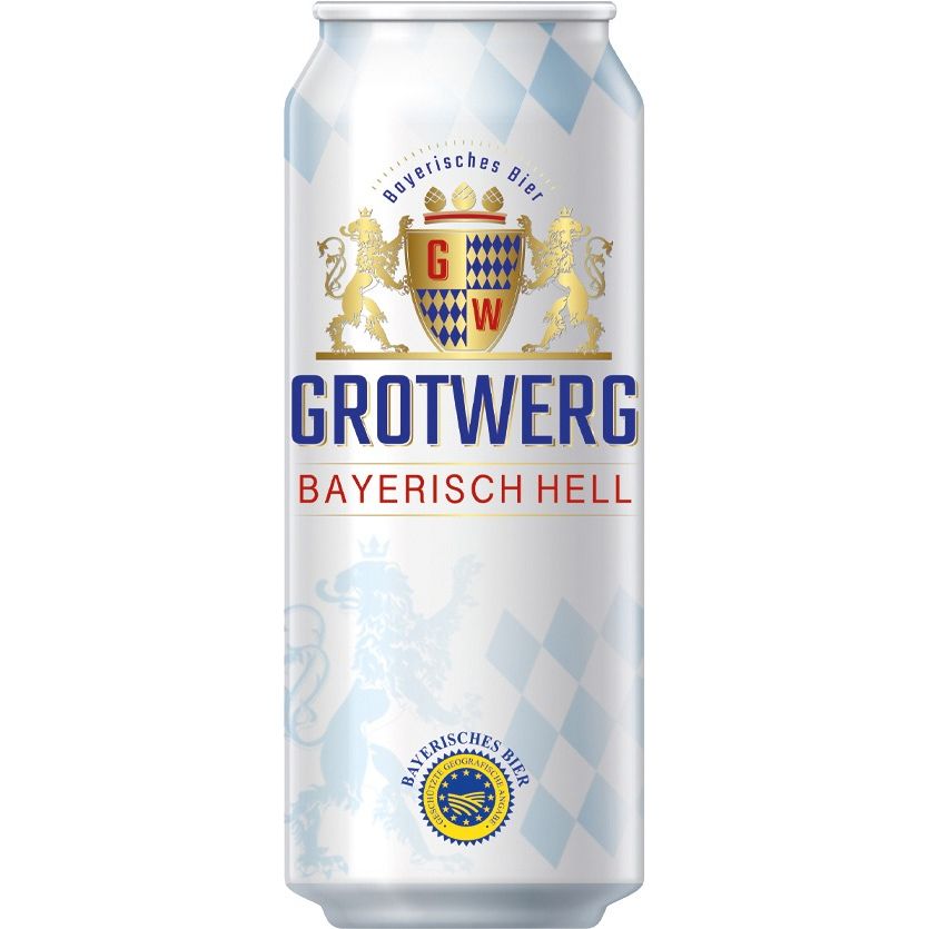Пиво Grotwerg Bayerisch Hell светлое 4.7% 0.5 л ж/б - фото 1