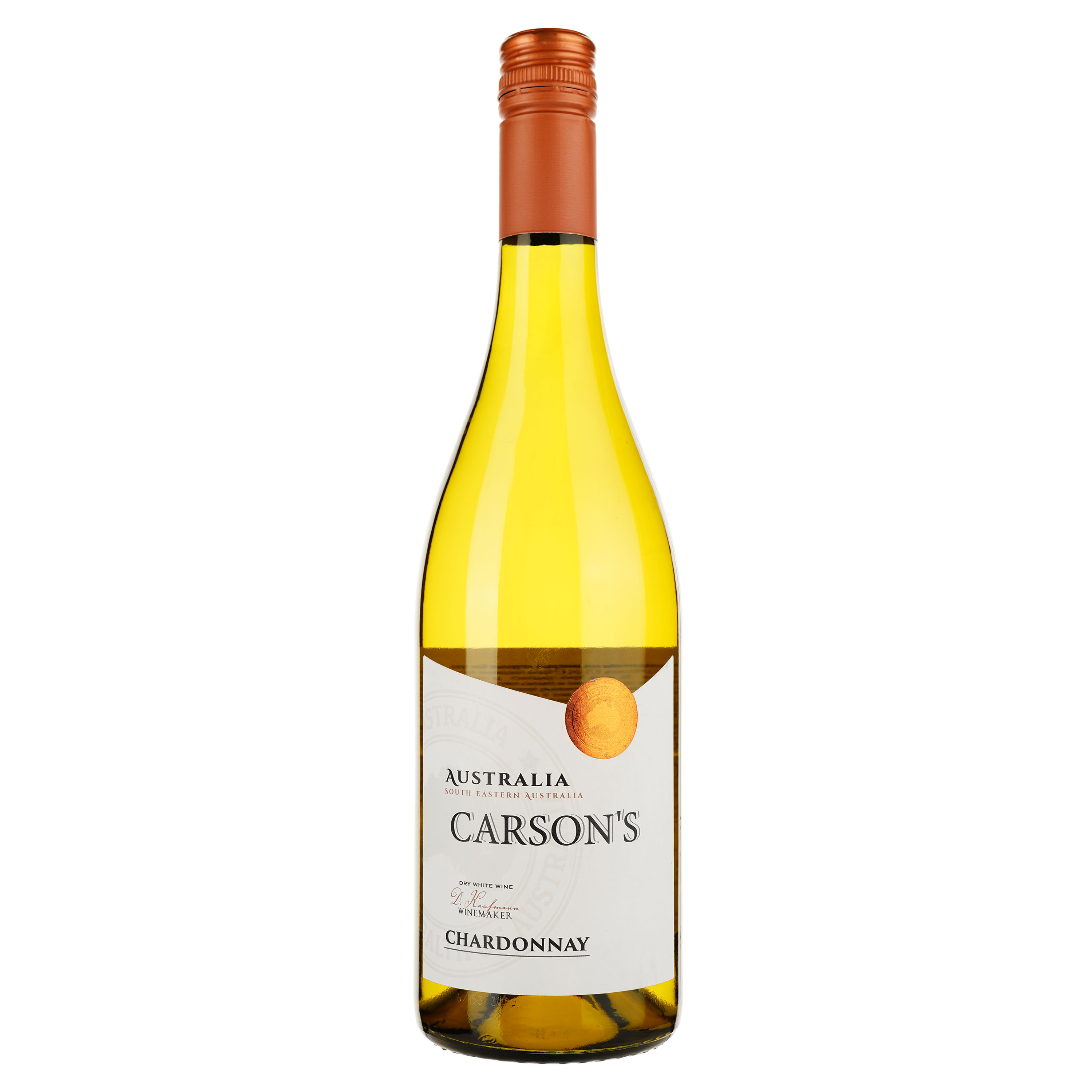Вино Carson's Chardonnay, біле, сухе, 0,75 л - фото 1