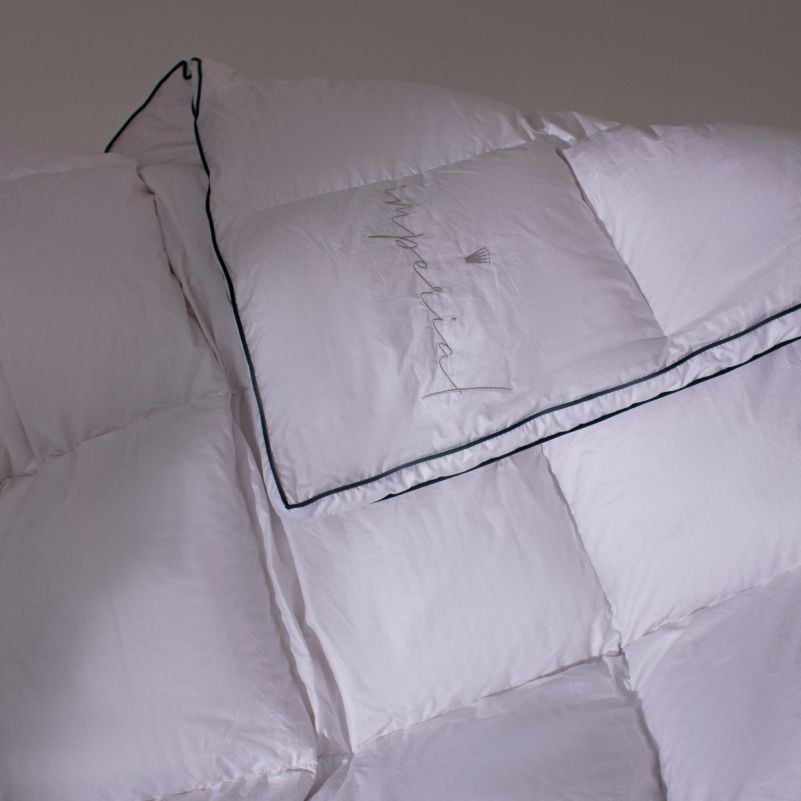 Одеяло пуховое MirSon Imperial Delight, летнее, 110х140 см, белое с зеленым кантом - фото 9