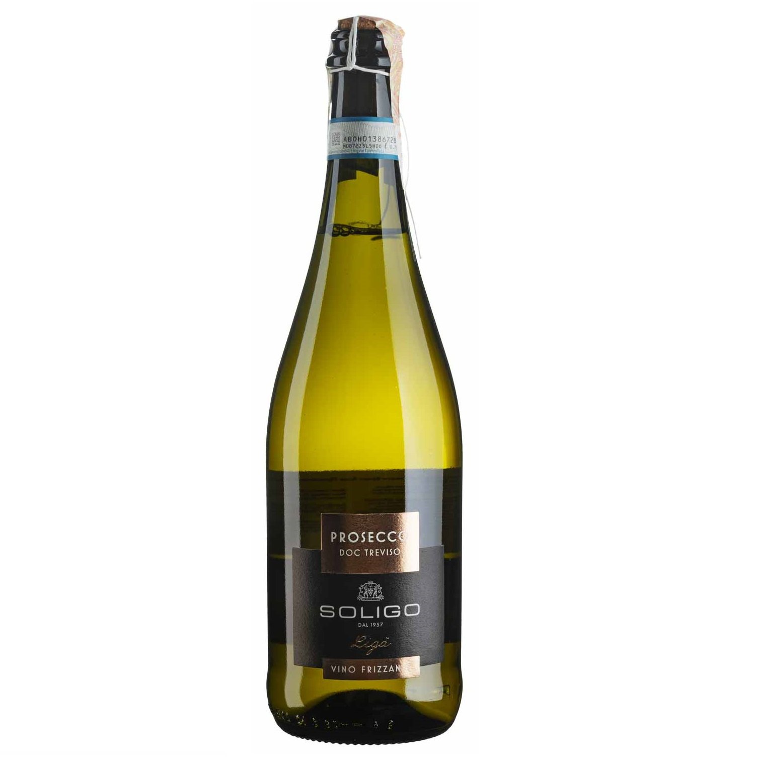 Вино игристое Soligo Prosecco Treviso Liga Tappo Spago, белое, брют, 11%, 0,75 л (40331) - фото 1