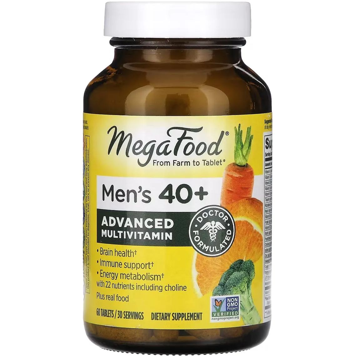 Мультивитамины для мужчин 40+ MegaFood Multi for Men 40+ 60 таблеток - фото 1