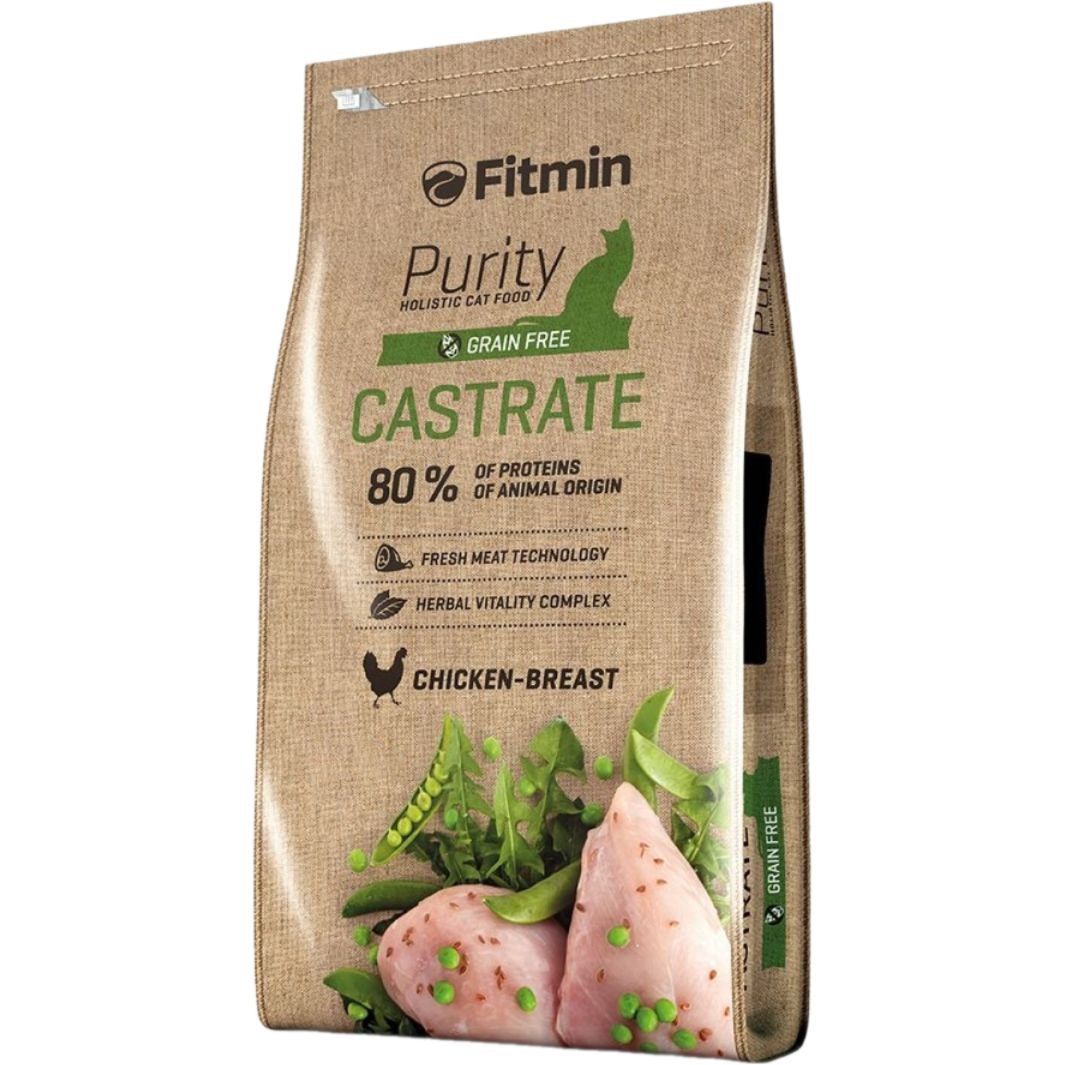 Сухой корм Fitmin Purity Castrate Chicken-breast для взрослых с избыточным весом, кастрированных и стерилизованных кошек 1.5 кг - фото 1