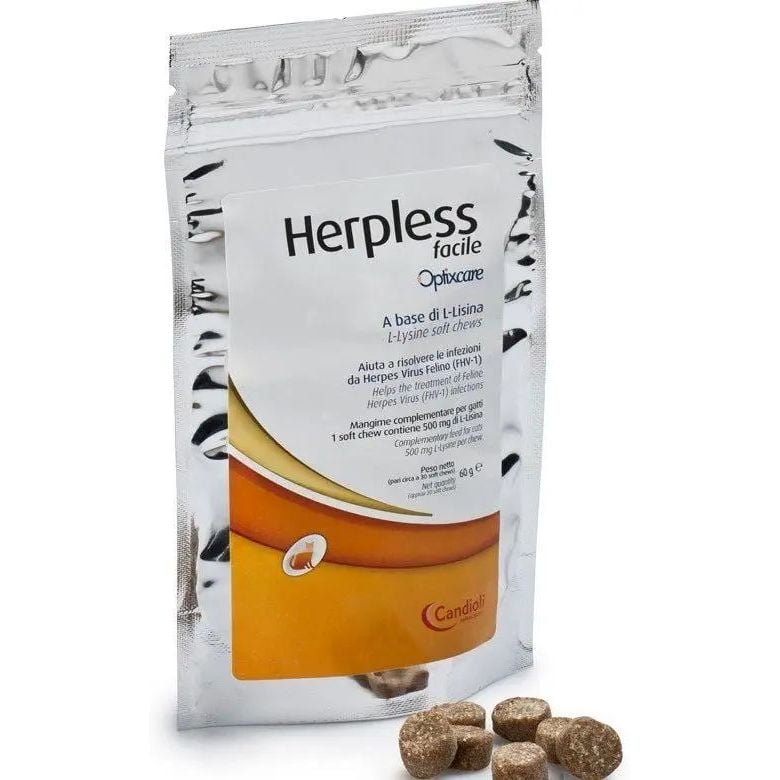 Пищевая добавка Candioli Herpless Fasile для лечения герпеса у кошек, 60 г - фото 1