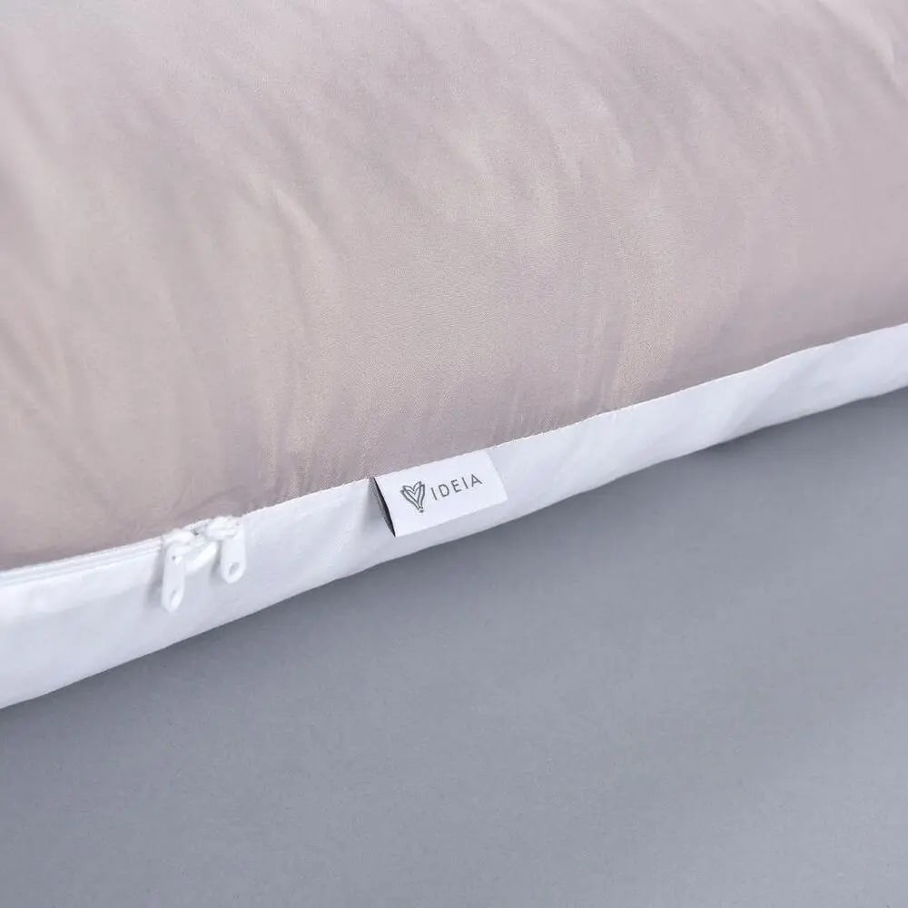 Наволочка-чехол на П-образную подушку для беременных и отдыха Ideia, 140х75 см, светло-серый и белый (8-35126) - фото 3