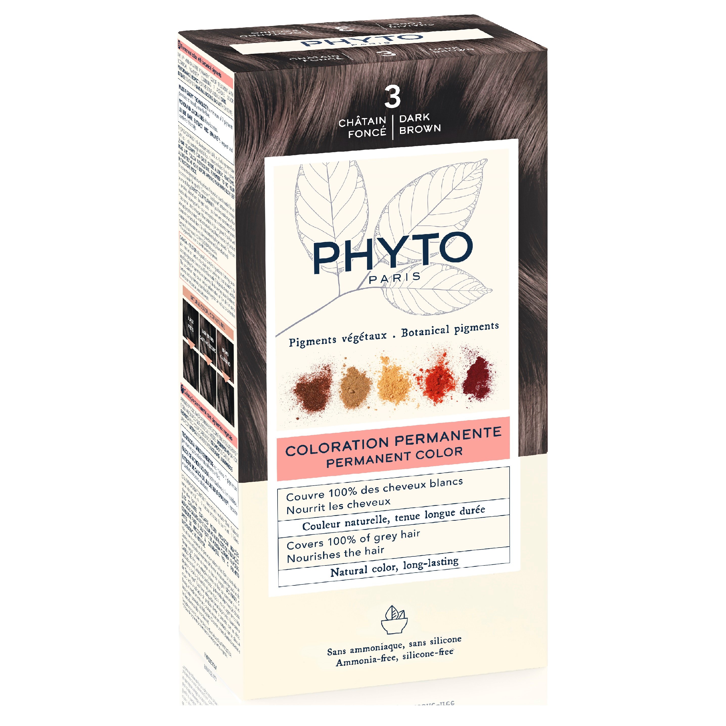 Крем-фарба для волосся Phyto Phytocolor, відтінок 3 (темний шатен), 112 мл (РН10017) - фото 2