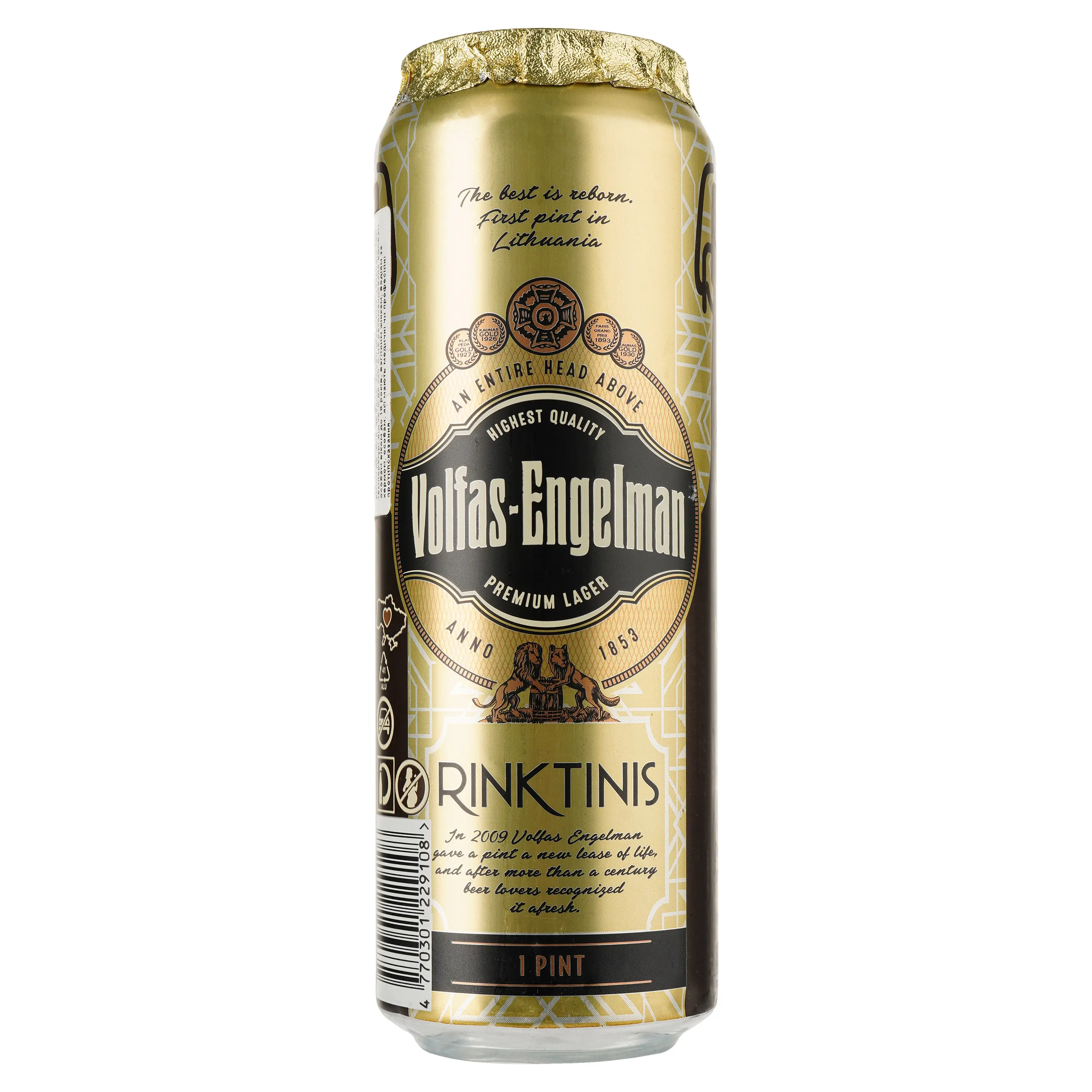 Пиво Volfas Engelman Rinktinis світле 5.2% 6 шт. х 0.5 л з/б - фото 2