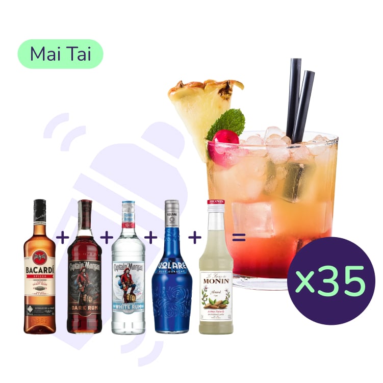 Коктейль Mai Tai (набор ингредиентов) х35 на основе Captain Morgan - фото 1