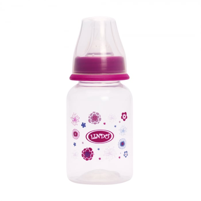 Бутылочка для кормления Lindo, с силиконовой соской, 125 мл, фиолетовый (Li 142 фиол) - фото 1