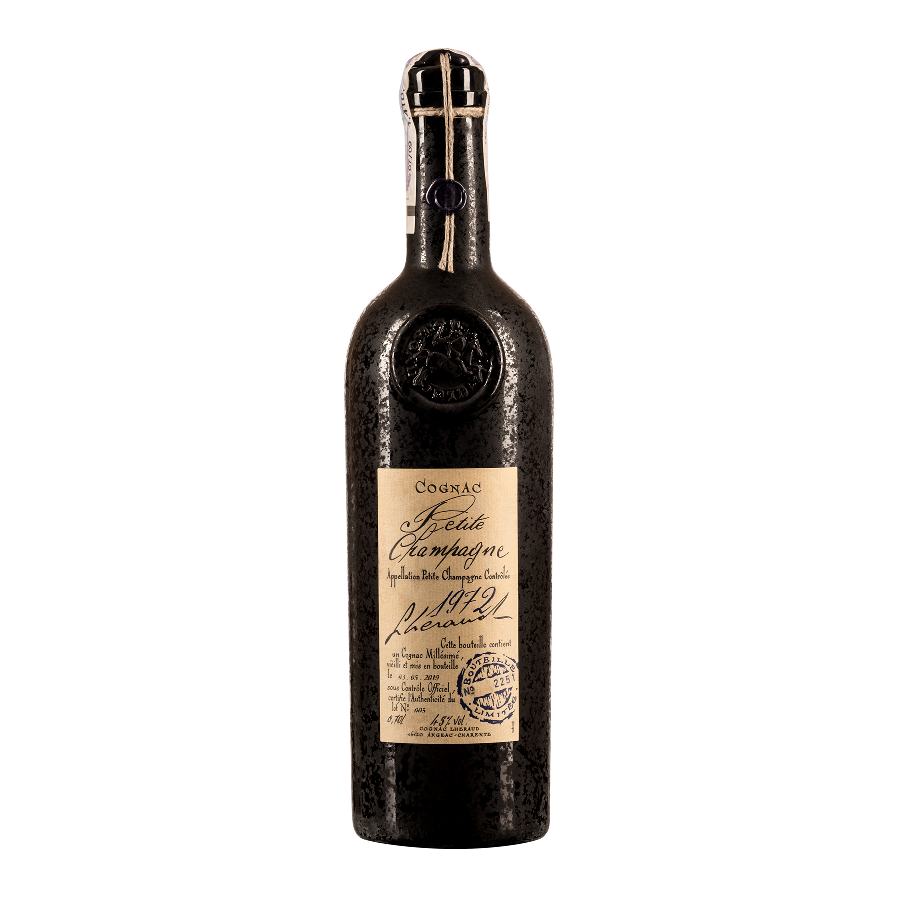 Коньяк Lheraud 1972 Petite Champagne, в деревянной коробке, 45%, 0,7 л - фото 2