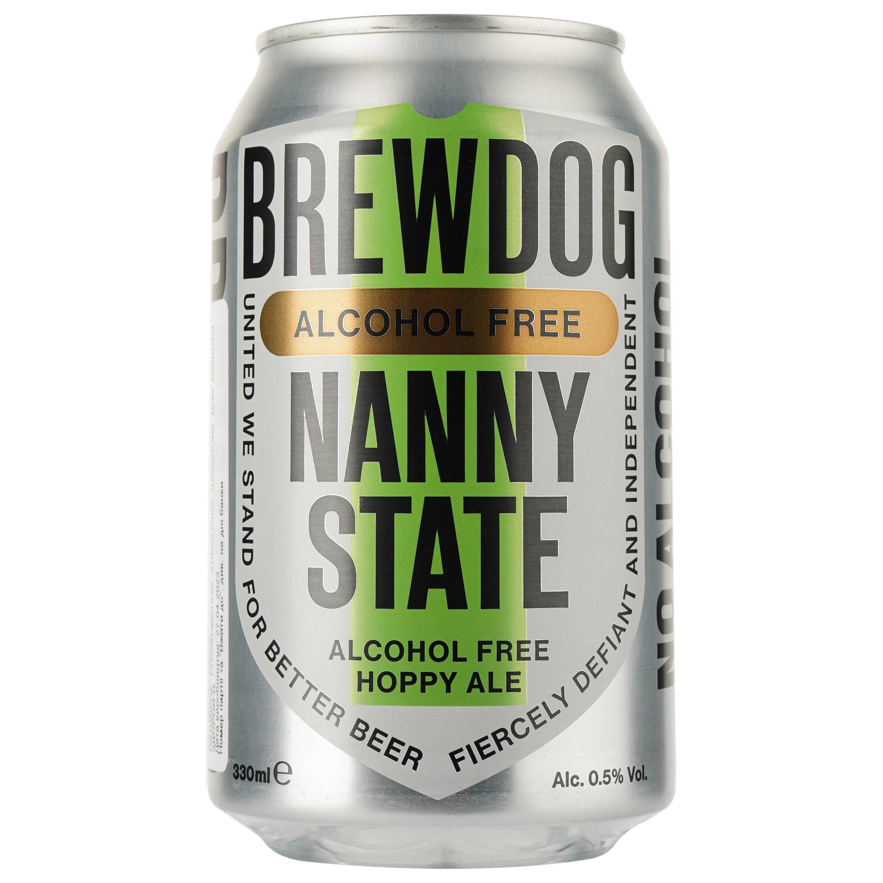 Пиво безалкогольное BrewDog Nanny State, светлое, 0,5%, ж/б, 0,33 л (830461) - фото 1