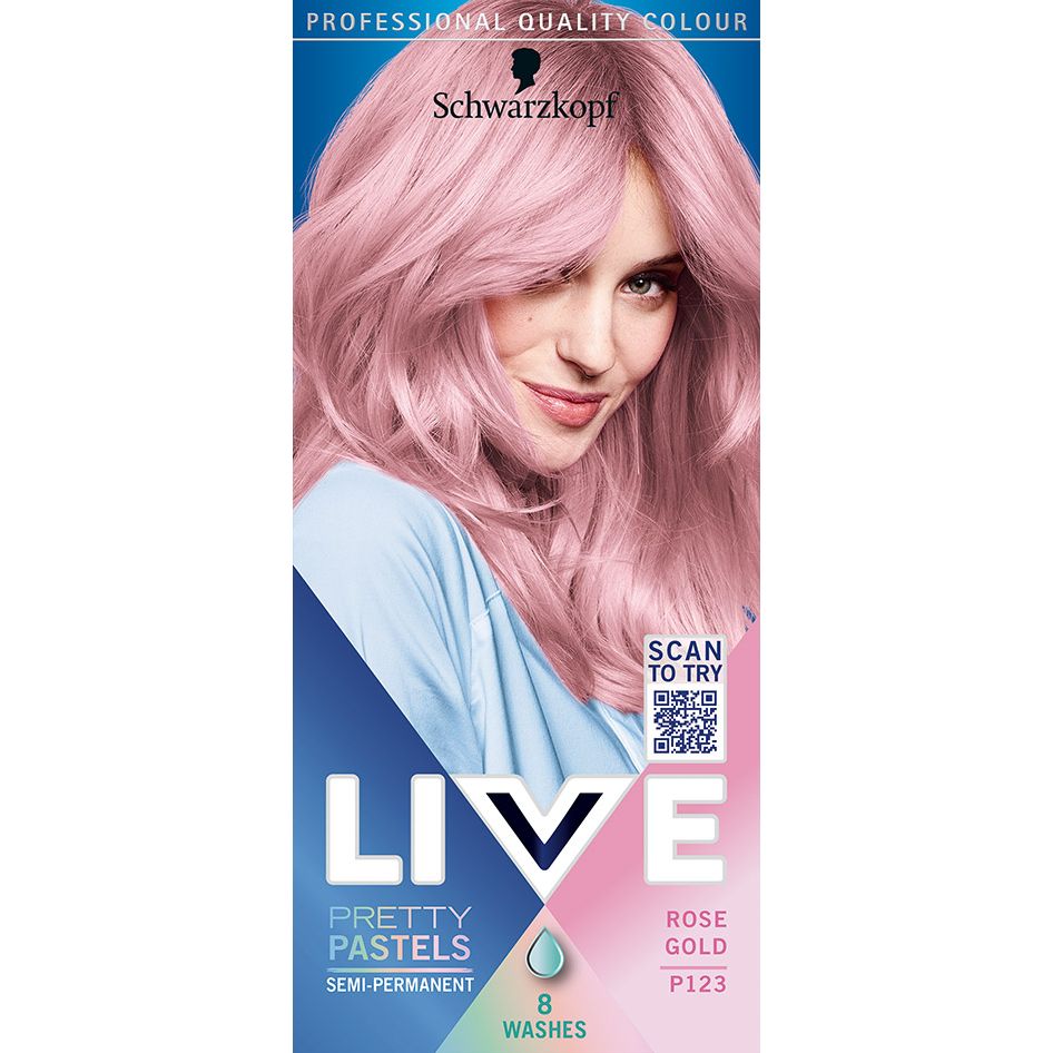 Временная краска для волос Schwarzkopf Live Pretty Pastels P123 Rose Gold - фото 2