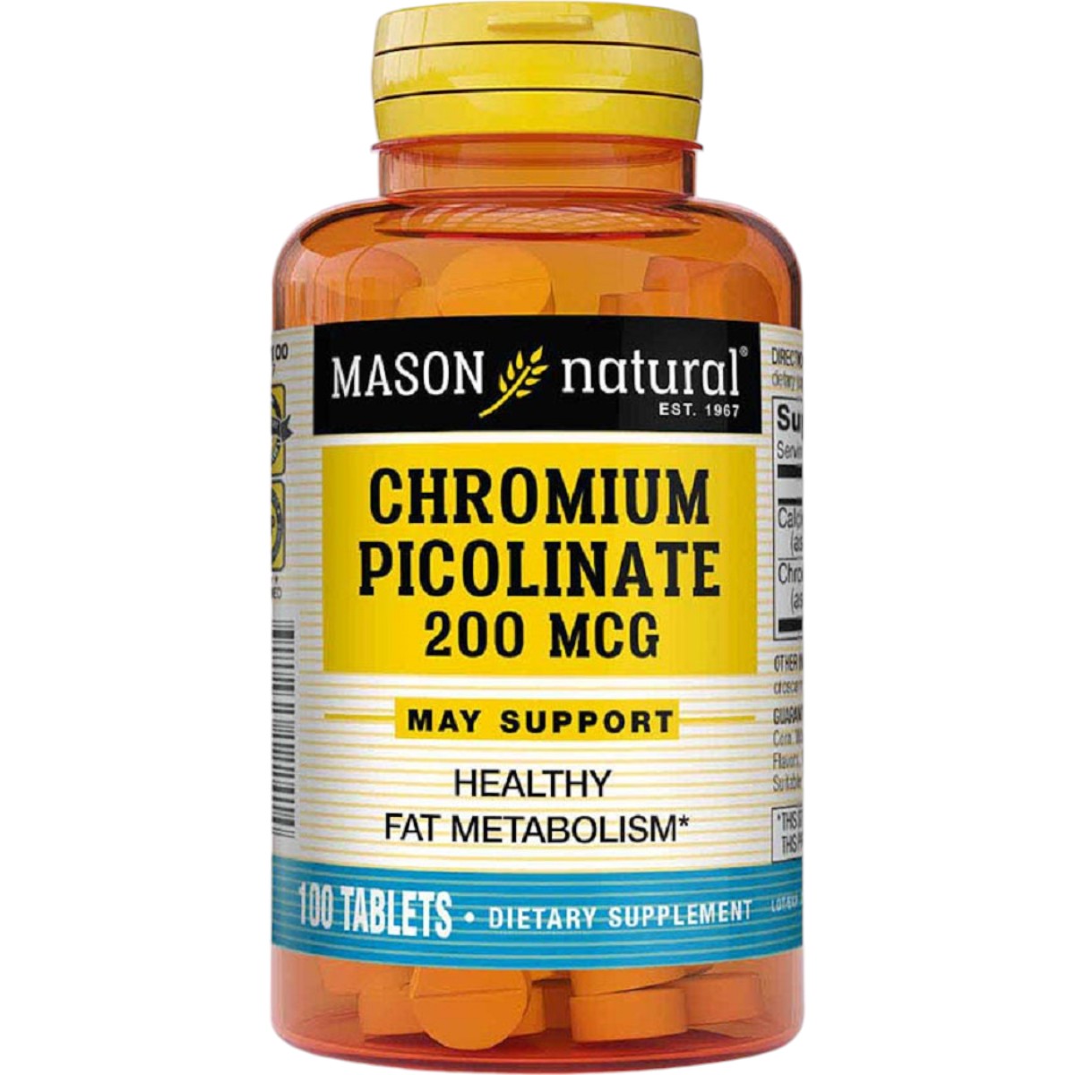 Хром пиколинат Mason Natural Chromium Picolinate 200 мкг 100 пігулок - фото 1