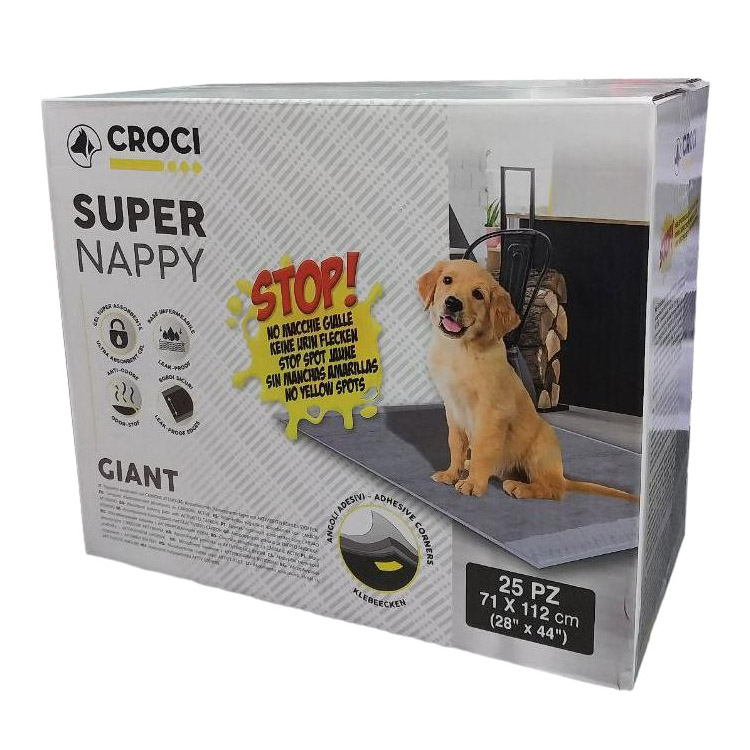 Пелюшки для собак Croci Super Nappy одноразові з активованим вугіллям 71х112 см 25 шт. - фото 1