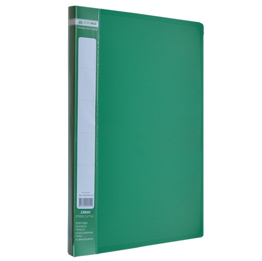 Пластиковая папка с боковым прижимом Buromax Jombax А4 зеленая (BM.3401-04) - фото 1