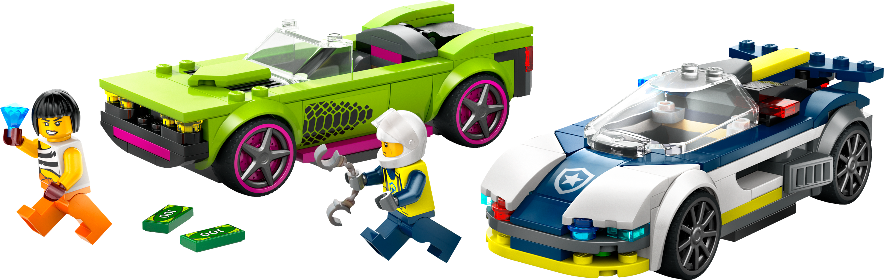 Конструктор LEGO City Переслідування маслкара на поліцейському автомобілі 213 деталі (60415) - фото 2
