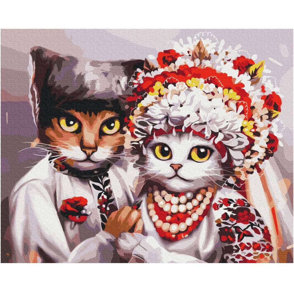 Картина за номерами Brushme Весілля українських котиків ©Маріанна Пащук BS53340 40х50 см - фото 1