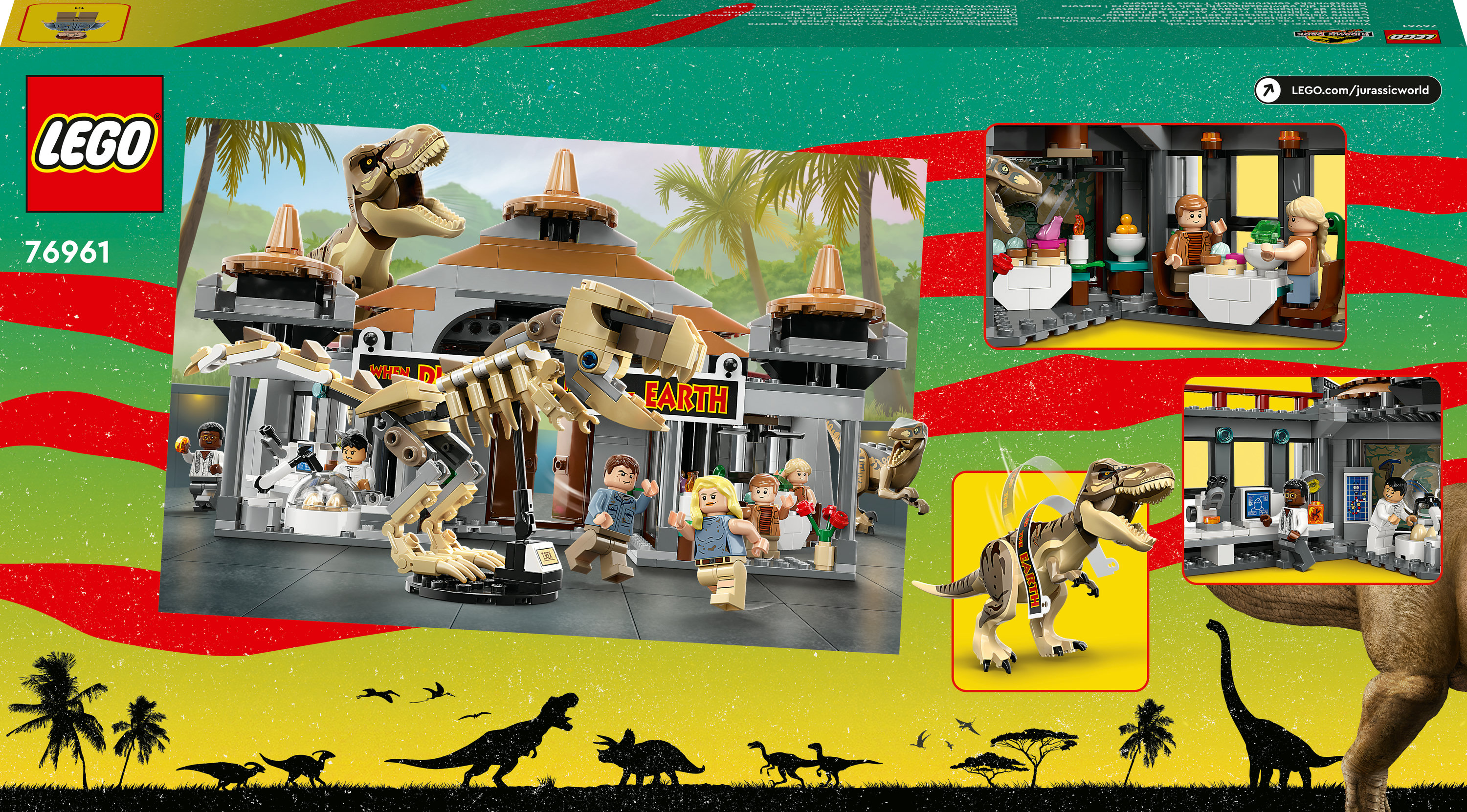 Конструктор LEGO Jurassic World Центр для посетителей: Атака тираннозавра и раптора, 693 детали (76961) - фото 9
