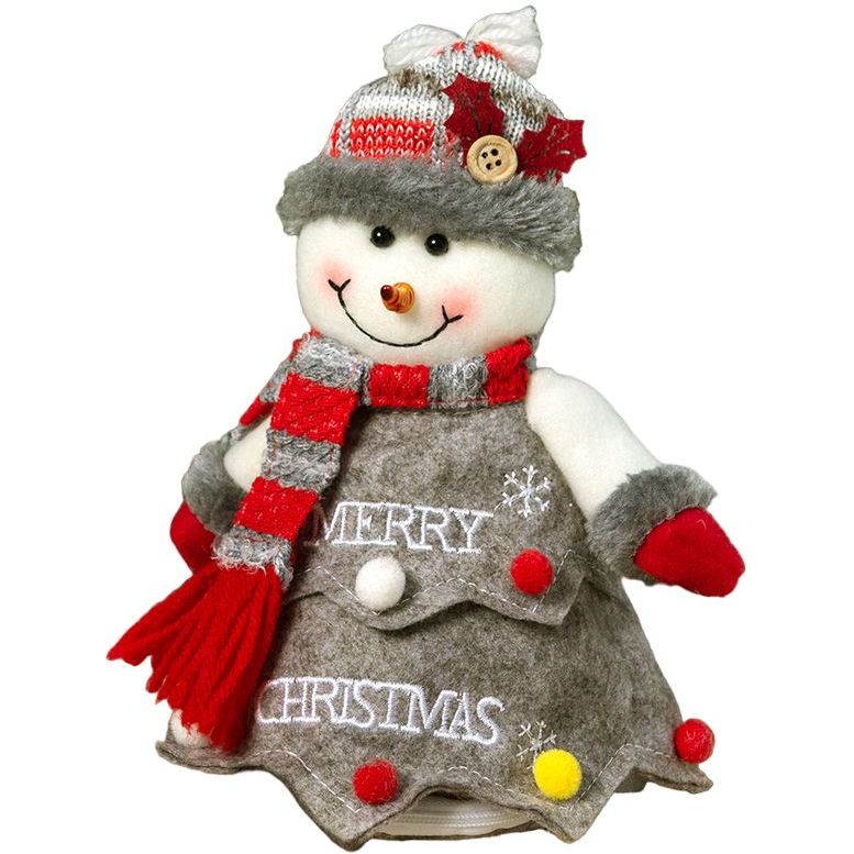 Мешочек для подарков МВМ My Home Снеговик 20х15х15 см серый (DH-NY-24 GRAY) - фото 1