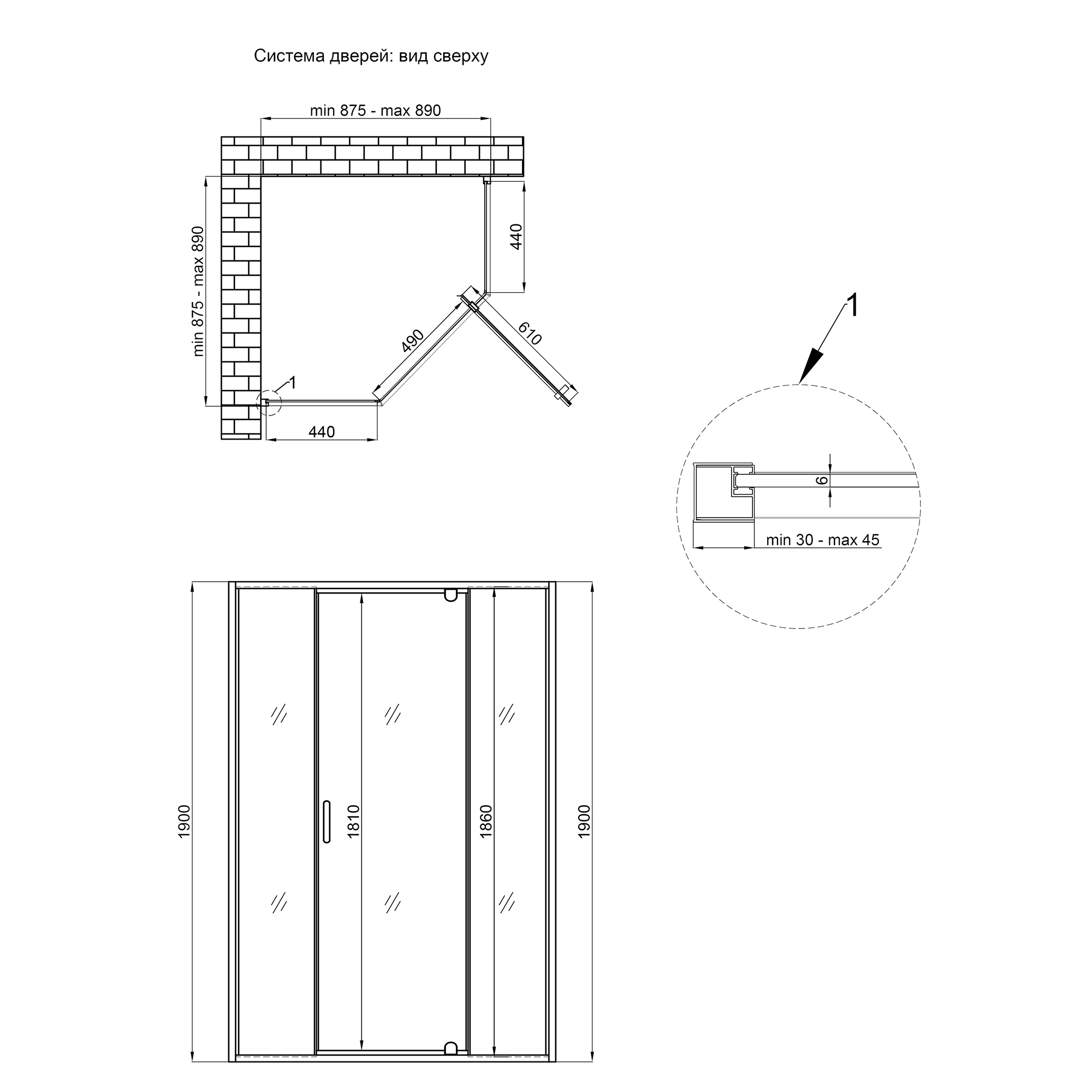 Душова кабіна Qtap Leo CRM10995-AC6 п'ятикутна 90 х 90 см - фото 6