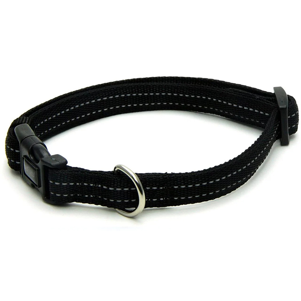 Ошейник для собак Croci Soft Reflective светоотражающий, 35-55х2 см, черный (C5079823) - фото 1
