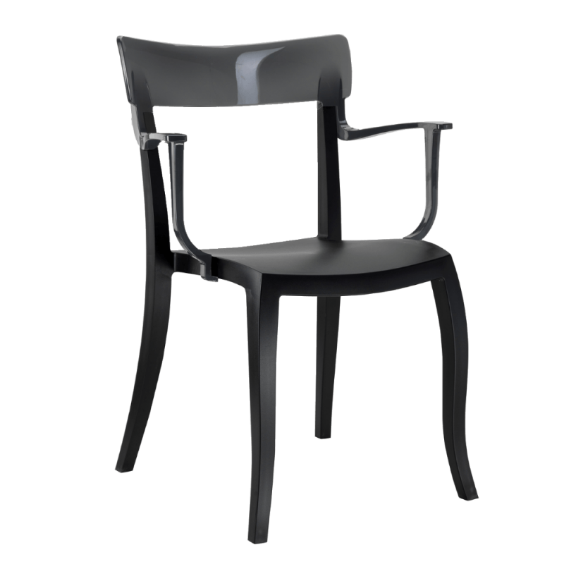 Крісло Papatya Hera-K, чорне сидіння, верх прозоро-димчастий (289672) - фото 1