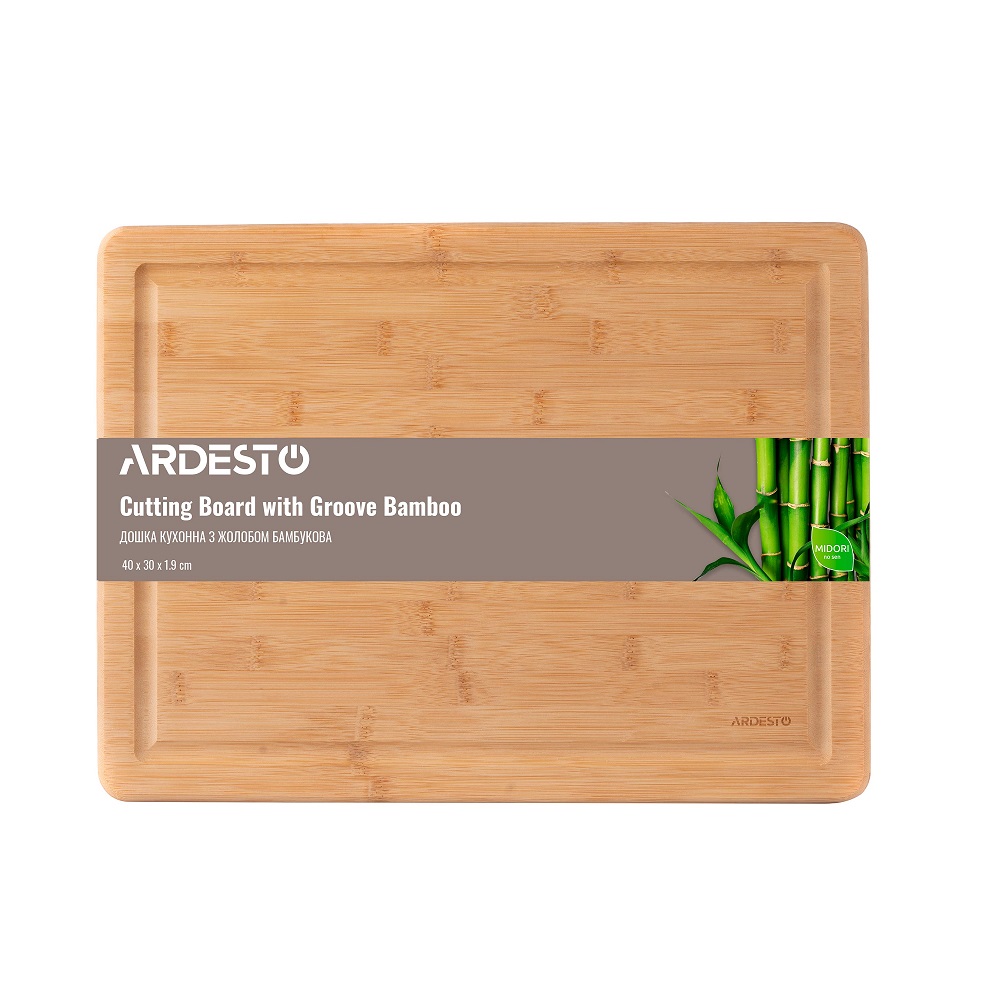 Фото - Разделочная доска / подставка Ardesto Дошка кухонна  Midori, з жолобом, 40х30х1,9 см  (AR1440BG)