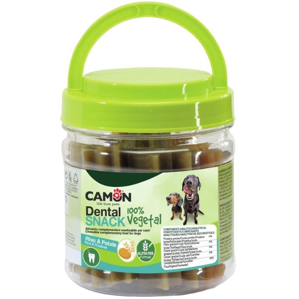 Лакомство для собак Camon Dental Snack Овощные рифленые палочки с рисом и картошкой 400 г - фото 1