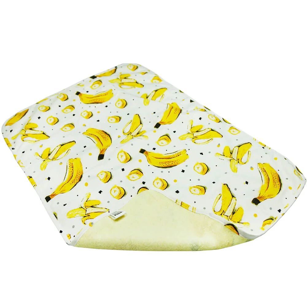 Багаторазова непромокальна пелюшка Еко Пупс Eco Cotton Жовті банани, 50х70 см, білий з жовтим - фото 1