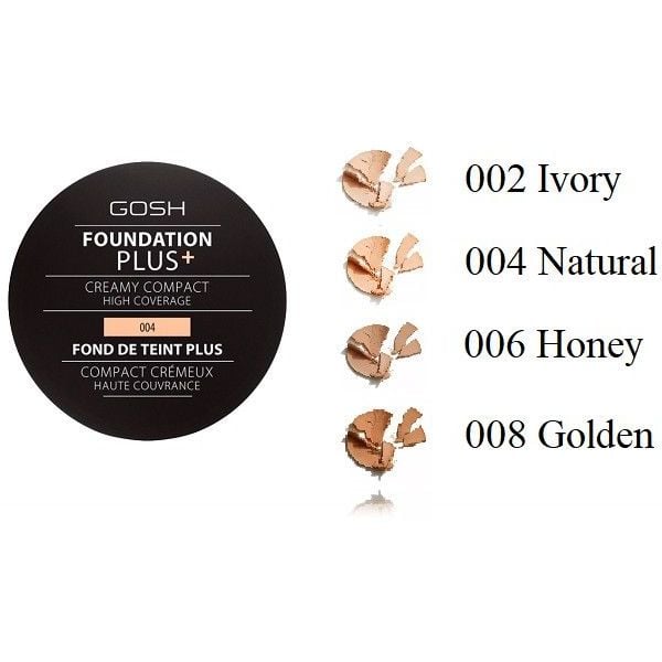 Компактна тональна основа Gosh Foundation Plus+ Creamy Compact відтінок 006 (Honey) 9 г - фото 4