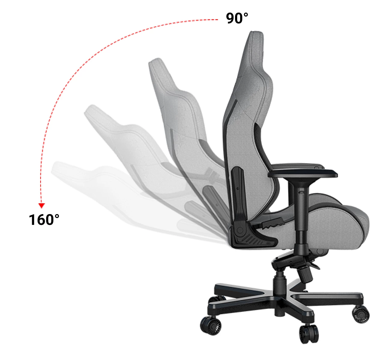 Кресло игровое Anda Seat T-Pro 2 Size XL Grey/Black (AD12XLLA-01-GB-F) - фото 14