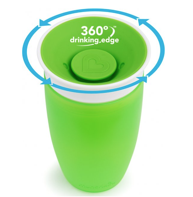 Чашка-непроливайка Munchkin Miracle 360 с крышкой, 296 мл, салатовый (051860) - фото 3