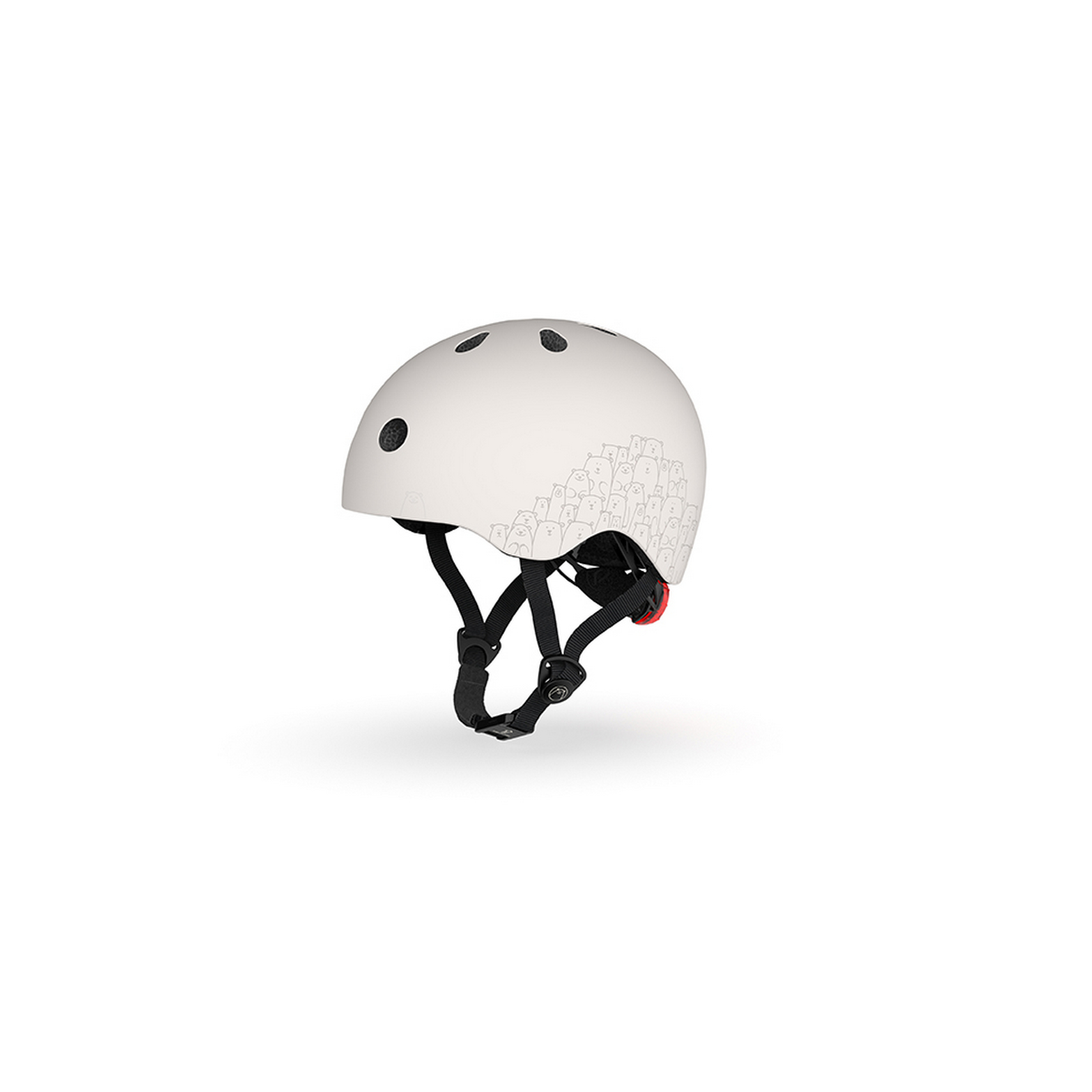 Шлем защитный Scoot and Ride светоотражающий, с фонариком, 45-51 см (XXS/XS), светло-серый (SR-210225-ASH) - фото 5