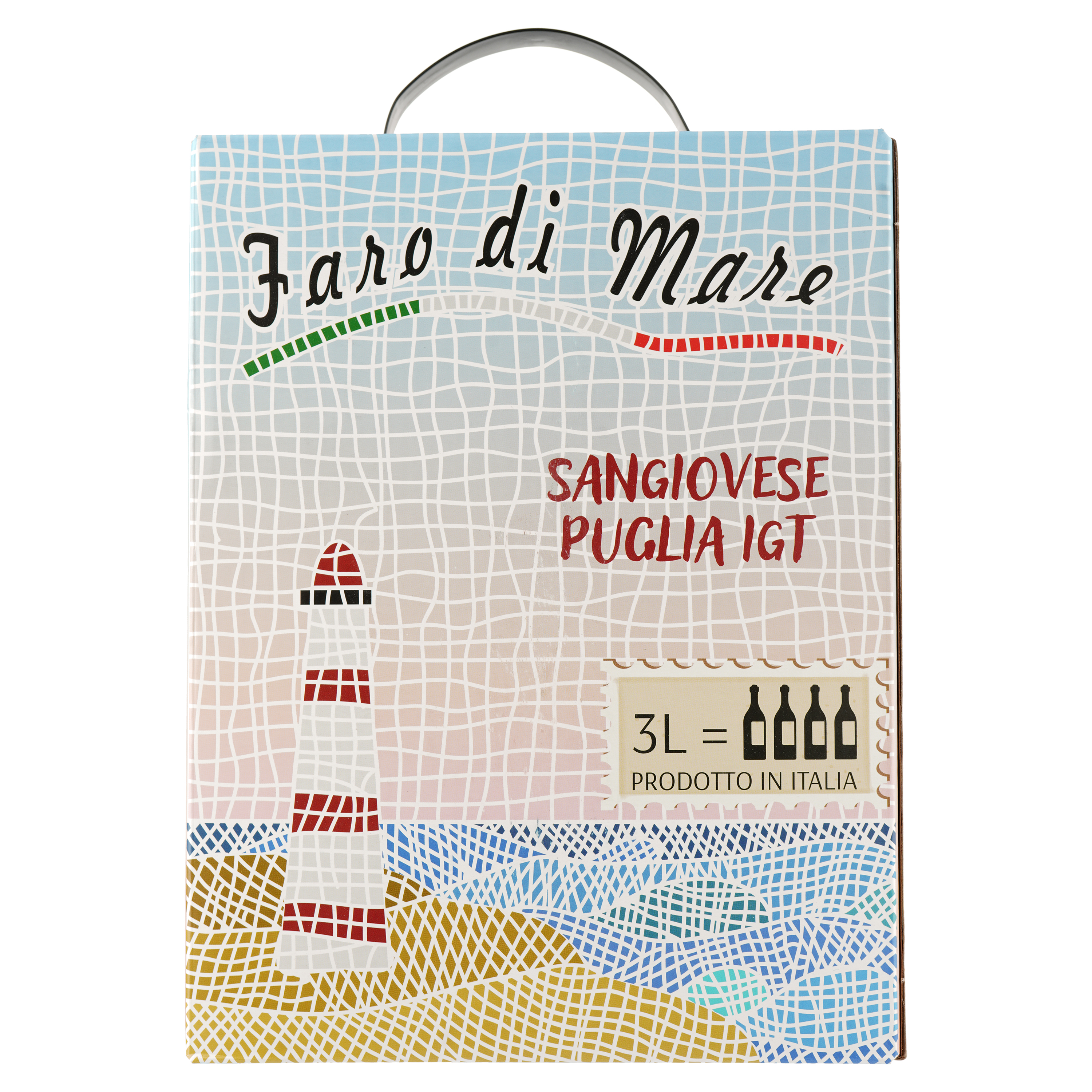 Вино Faro Di Mare Vino Sangiovese Puglia Igt, красное, сухое, 3 л - фото 1