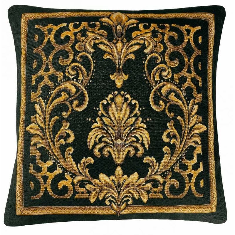 Подушка декоративна Прованс Baroque-3, 45х45 см, чорний із золотим (25624) - фото 1