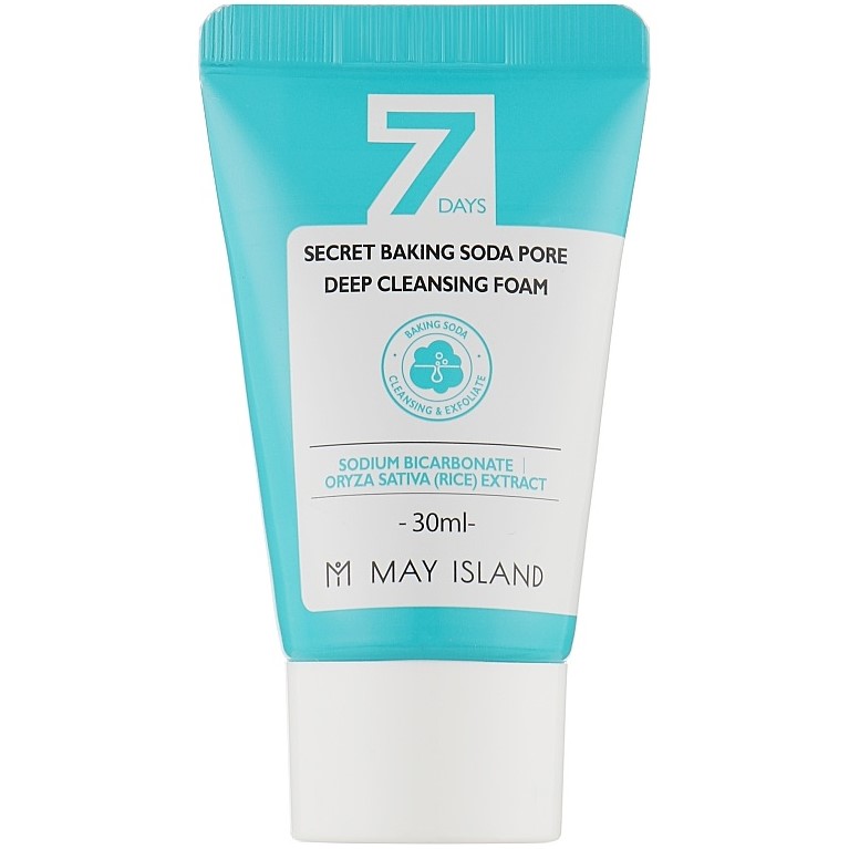 Глибокоочищувальна пінка для обличчя May Island 7 Days Secret Baking Soda Deep Pore Cleansing Foam (міні) 30 мл - фото 1