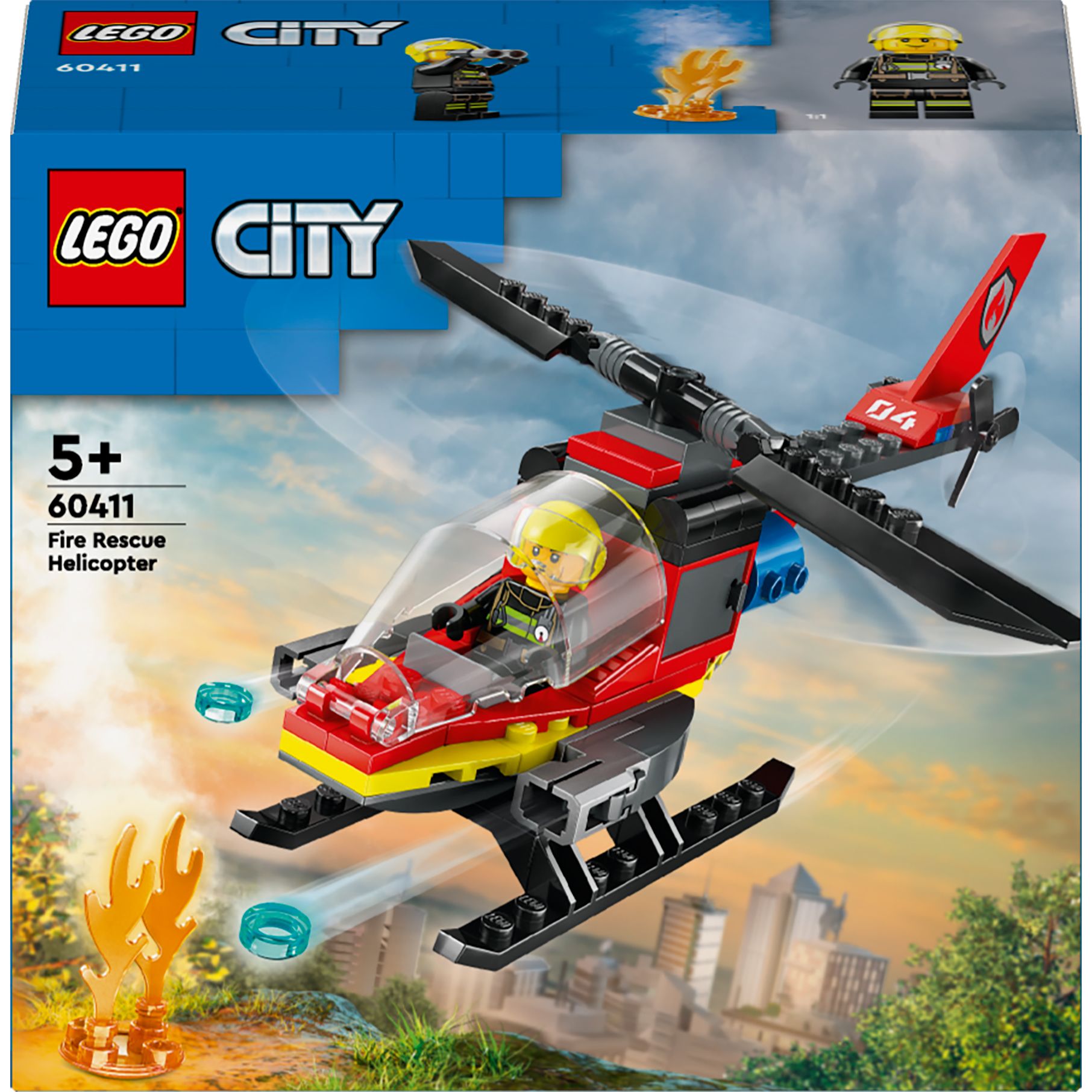 Конструктор LEGO City Пожежний рятувальний гелікоптер 85 деталей (60411) - фото 1