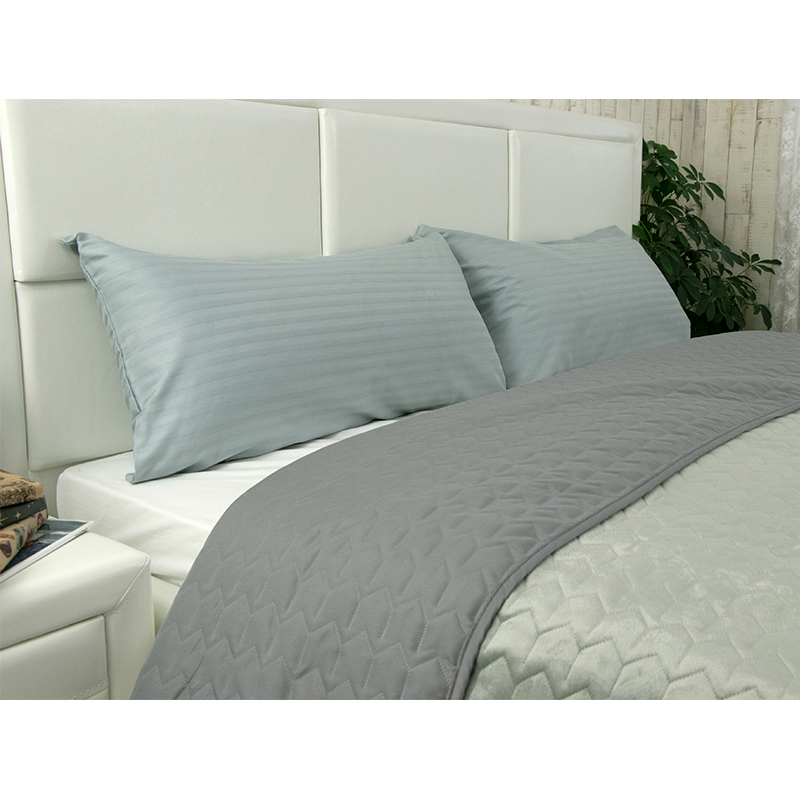 Подушка Руно Spanish style силіконова в комплекті з сатиновою наволочкою 40х80 см біла/сіра (307Spanishstyle_grey) - фото 6