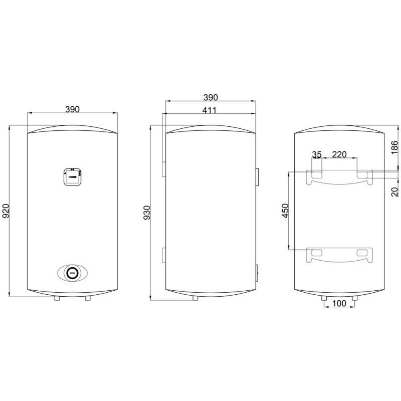 Водонагреватель электрический Thermo Alliance SLIM вертикальный 1.5 кВт 80 л (D80V15Q2) - фото 4