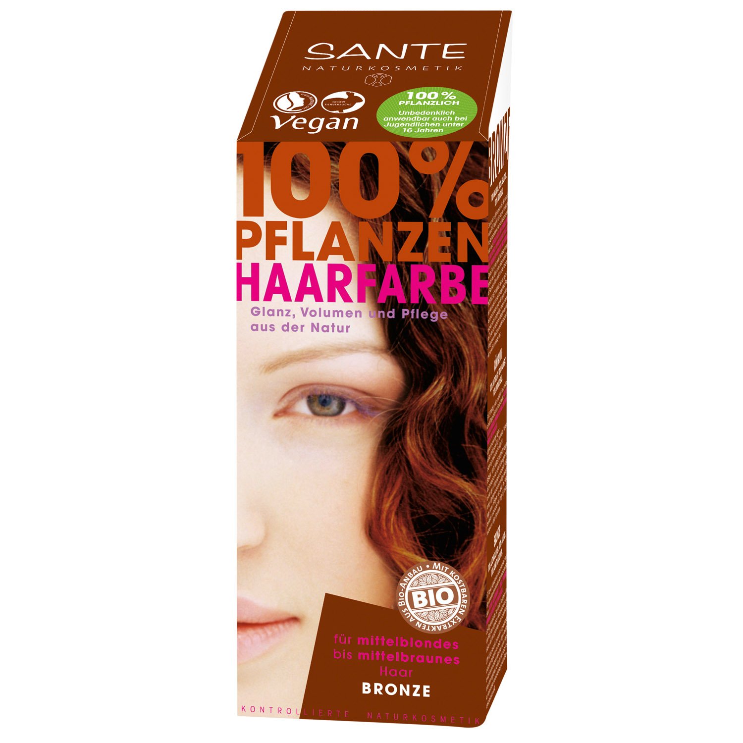 Біо-фарба для волосся Sante Bronze, порошкова, рослинна, 100 г - фото 1