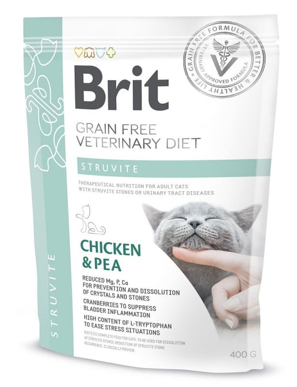 Сухий лікувальний корм для котів із захворюваннями сечовивідних шляхів Brit GF Veterinary Diets Cat Struvite, 0,4 кг - фото 1