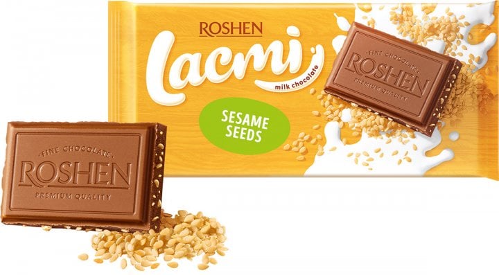 Шоколад молочний Roshen Lacmi із сезамом, 90 г (819993) - фото 1