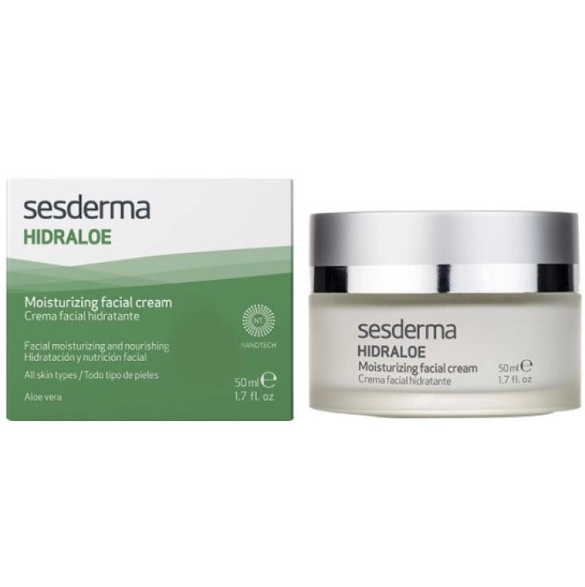 Зволожуючий крем Sesderma Hidraloe Moisturizing Facial Cream, 50 мл - фото 1