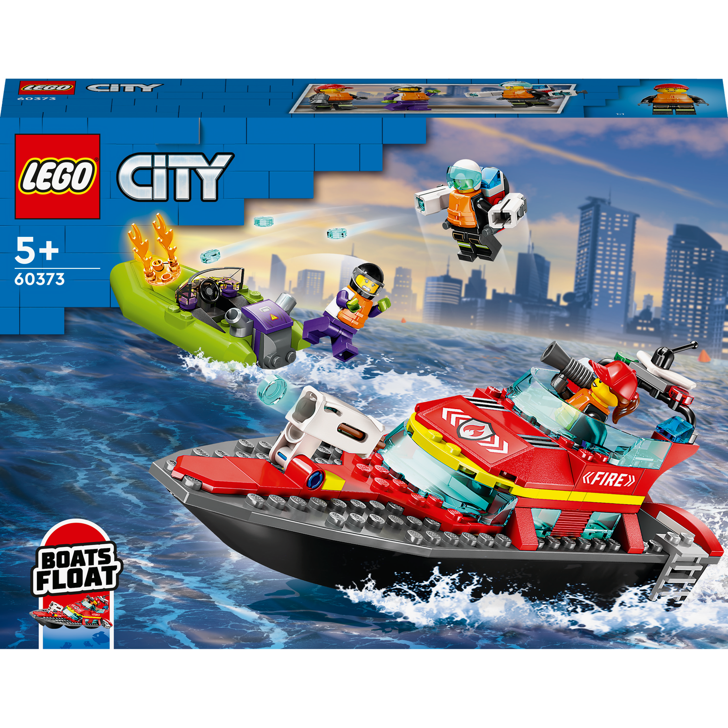 Конструктор LEGO City Лодка пожарной бригады, 144 деталей (60373) - фото 1