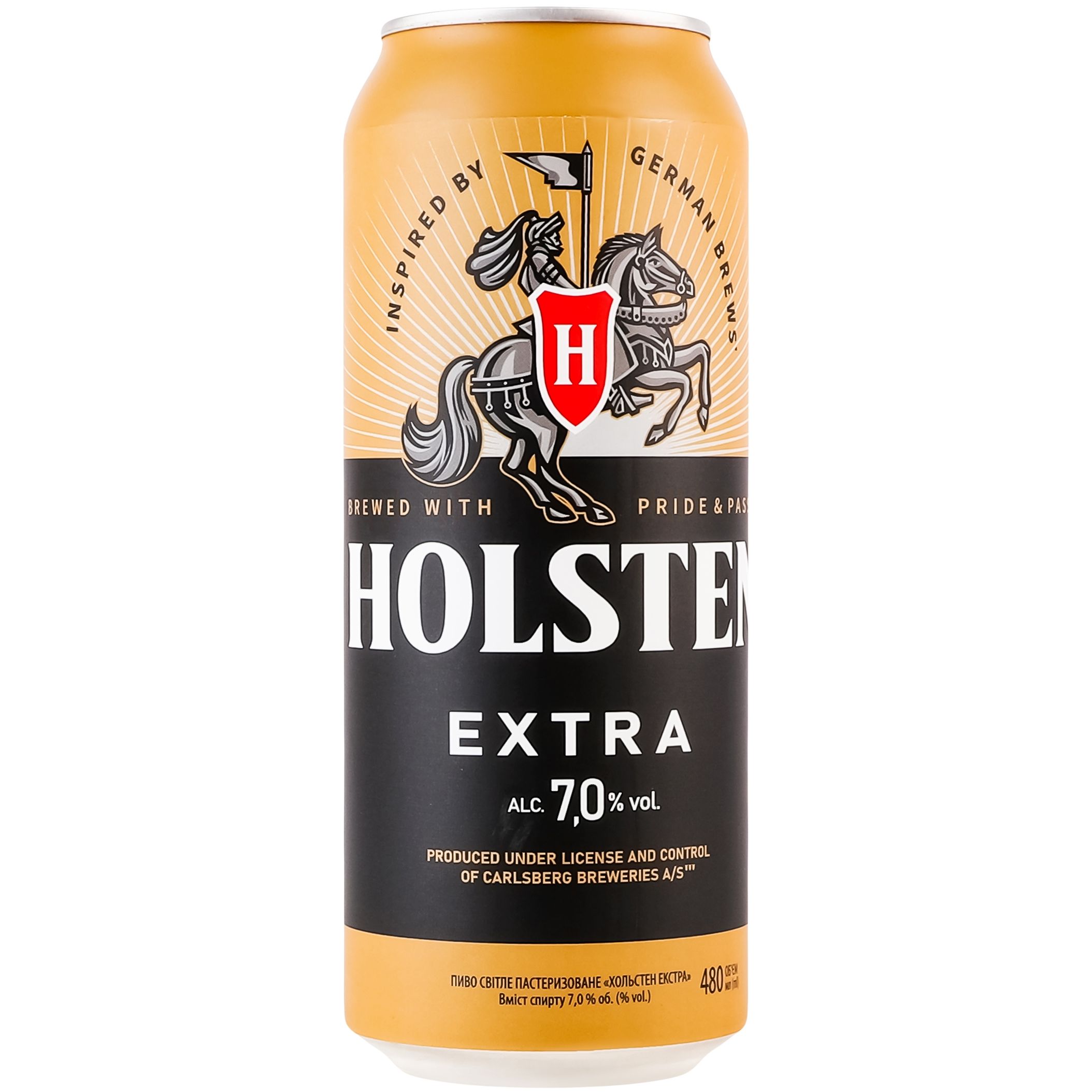 Пиво Holsten Extra светлое 7% 0.48 л ж/б - фото 1