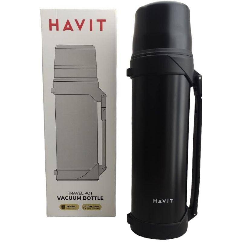 Термос вакуумний Havit HV-TM001 Black 1.5 л (HV-TM001) - фото 1