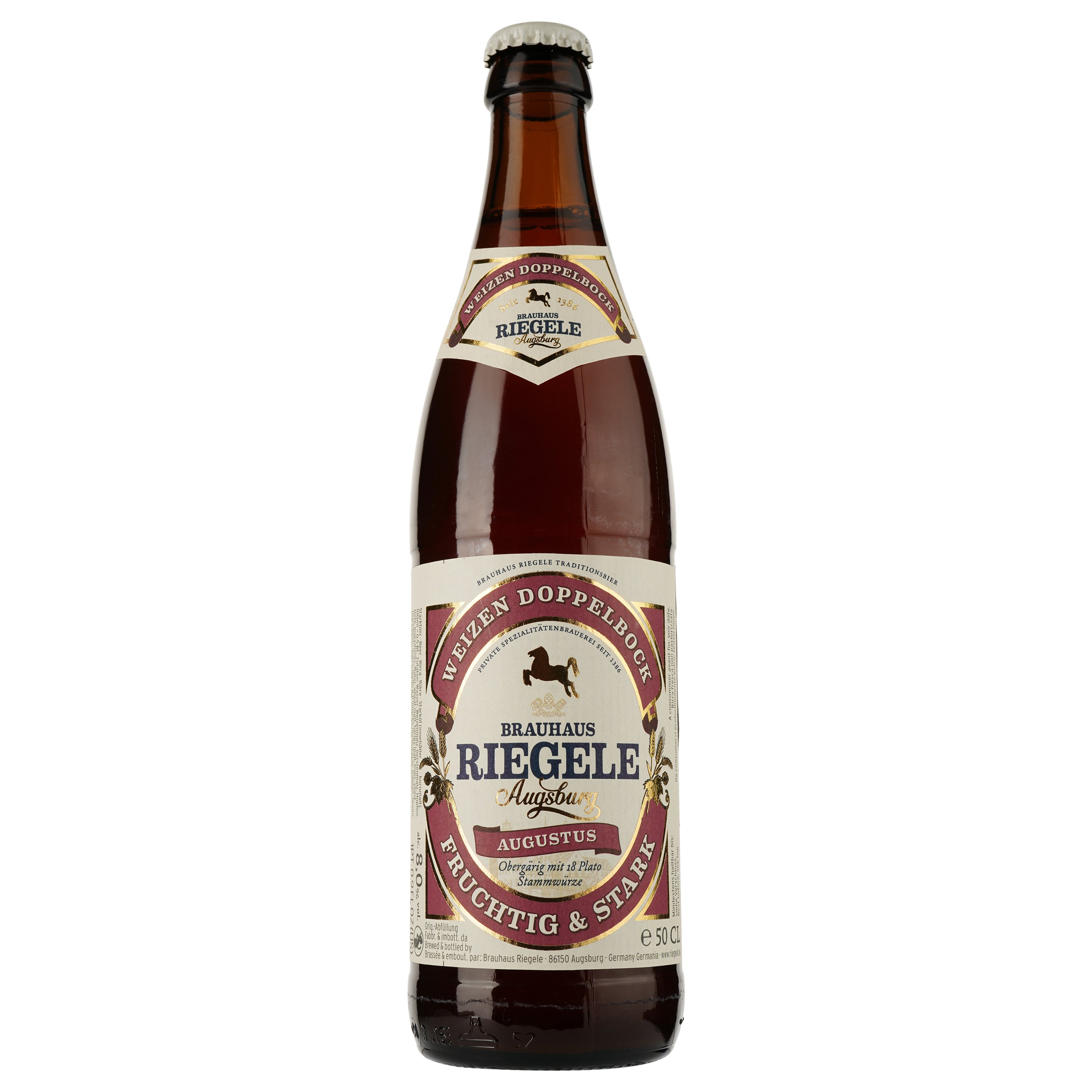 Пиво Riegele Weizen Doppelbock, светлое, 8%, 0,5 л (751953) - фото 1